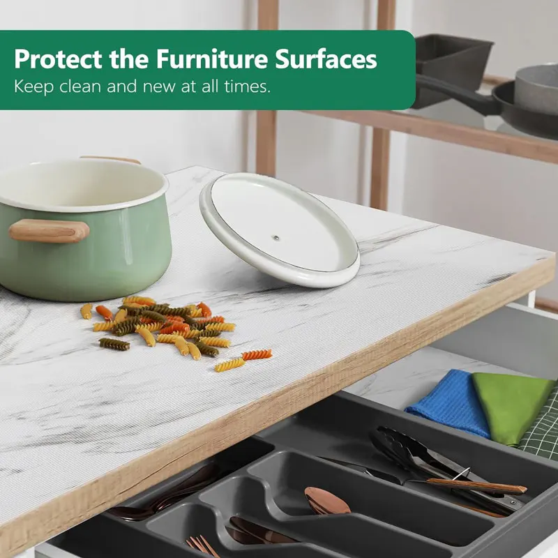1Pc Non-Adhesive Eva Shelf Liner - Waterproof & Oil-Proof, Easy Clean Kitchen Cabinet Mat For Drawers And Refrigerators