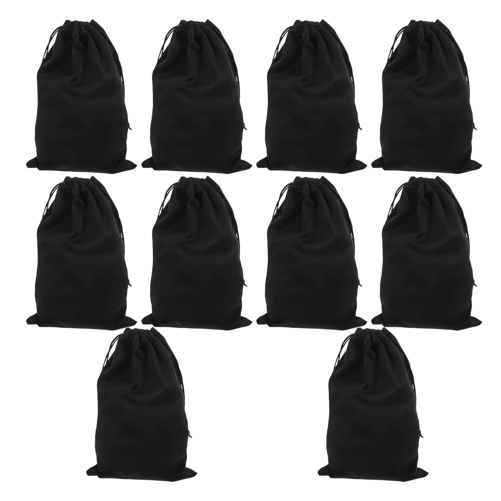 10 Pcs Ski Gloves Goggle Drawstring Pocket Carrying Pouch Glasses Sleeve Mask Case Black Child