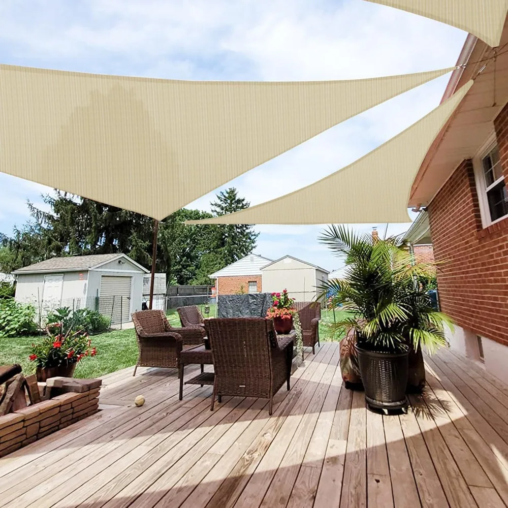 

Paradise 22' x 22' x 22' Sun Shade Sail Triangle Canopy Shade Cloth Fabric Sunlight Block Pergola Cover HDPE Deck Awning for O