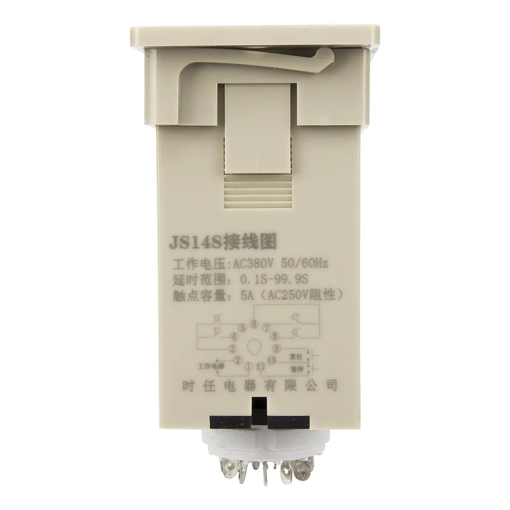 JS14S-3 AC 380V on-delay DPDT time relay JS14S series 380VAC delay timer 9.99s 99.9s 999s 999min 9min59s 9h59min 0.01s-999h