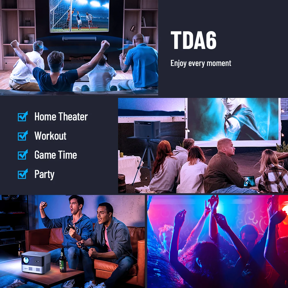 ThundeaL TDA6 Full HD Projektor 1080P 2K 4K Video Heimkino Autofokus 5G WLAN Android Projektor TDA6W 3D Tragbarer Beamer – Detail 5