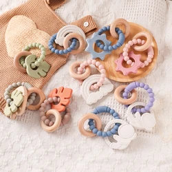 Baby Silicone Teethers Rattle Toys Newborn Chew Food Grade Teethers Training Bed Toy Baby Silicone Soothing Toy Accessories Gift