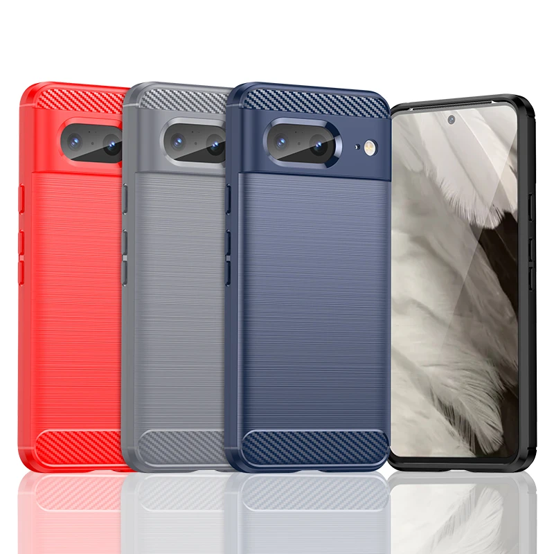 Carbon Faser Abdeckung Für Google Pixel 8 Fall Für Google Pixel 8 7 6 Pro 6A 7A Anti-knock silikon Zurück Fall Für Google Pixel 8 Fall