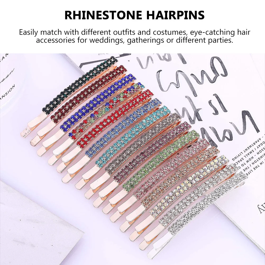 

6Pcs Crystal Hair Barrettes Beautiful Rhinestone Hairpins for Women Girls Wedding Party Decorations Rhinestone Hairpins