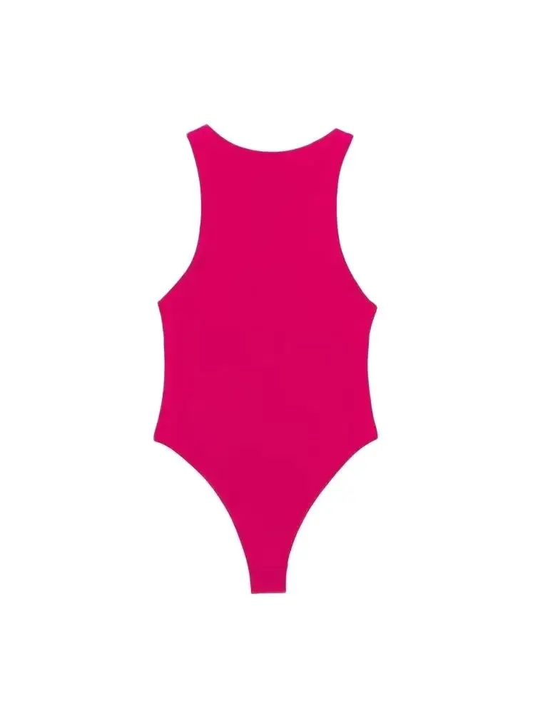 Women Fashion With Halter Neck Skinny Bodysuit Sexy Sleeveless Snap-button Female Playsuits Mujer image 3