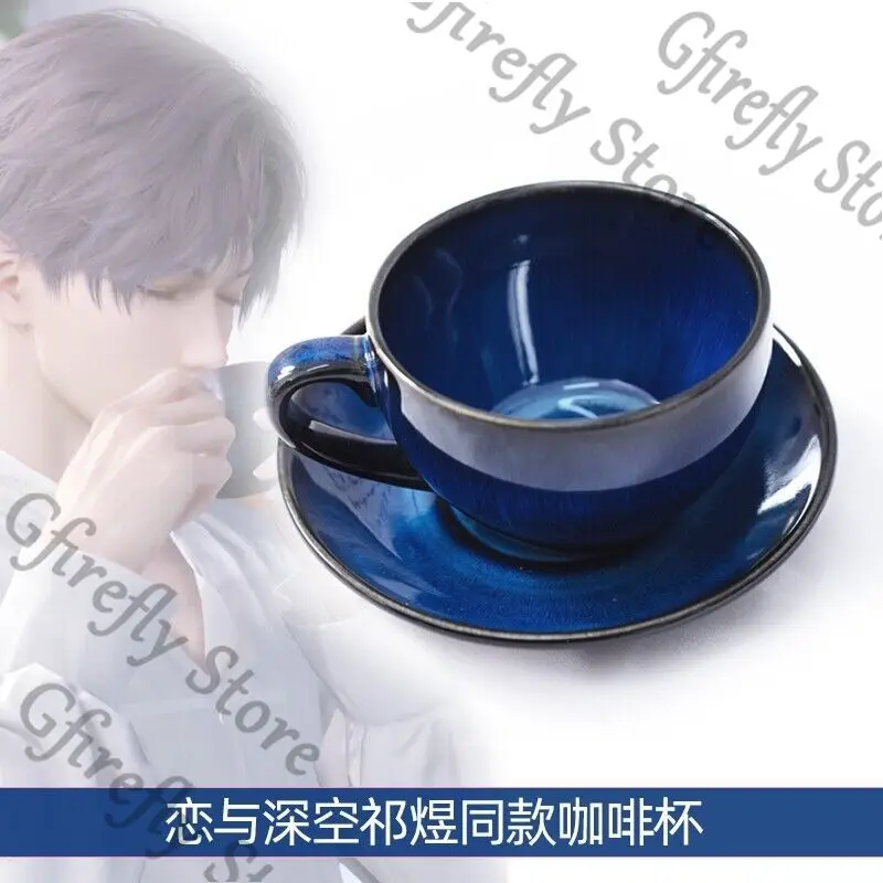 

Love and Deepspace Coffee Ceramic Cup Drink Tumbler Water Glass Rim Cartoon Rafayel Game Stoup Anime Peripheral Gift