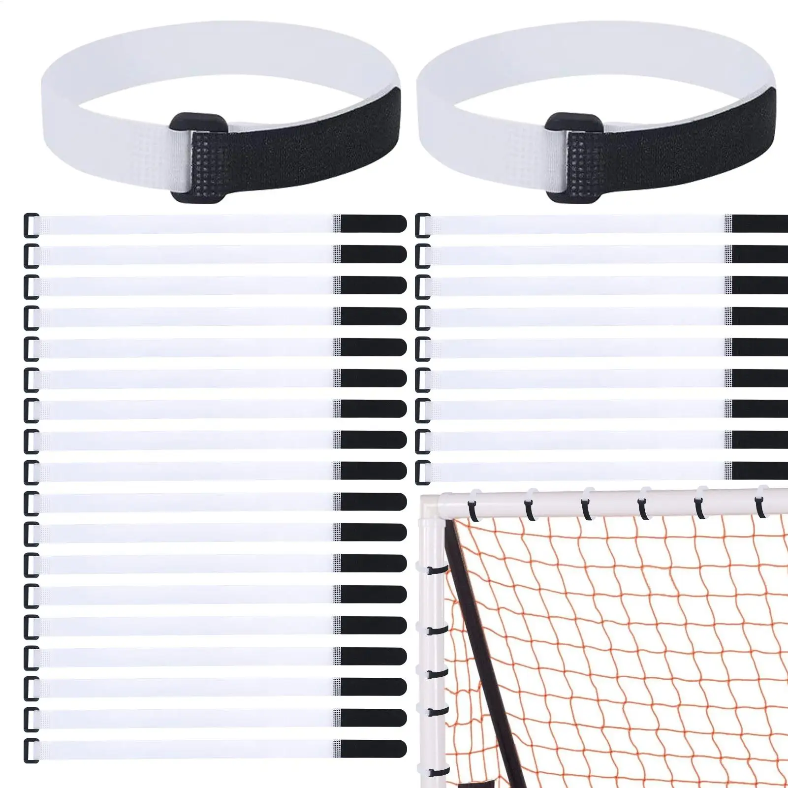 

Футбольные ворота, сетчатые ремни, удерживающие мяч, сетчатые галстуки, 50 шт., стабильные прочные ремни, галстуки для детей, игровая площадка на открытом воздухе