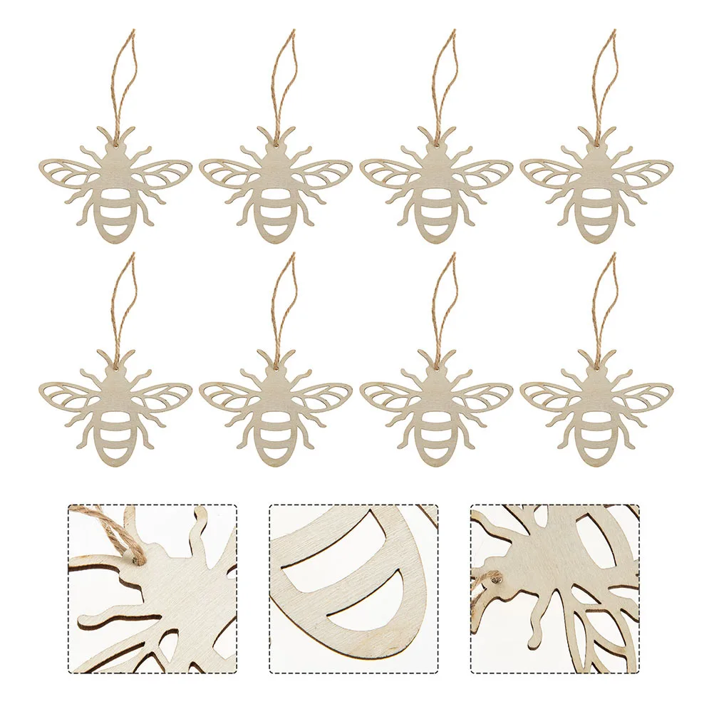 

40Pcs Bee Cutouts Wooden Hollow Hanging Ornaments Lightweight Interior Exterior Decor DIY Crafts Bee Wall Decor