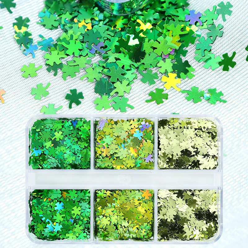 Holographic Glitter For Epoxy Resin Filling Materials Four-leaf Clover Resin Sequins For DIY Silicone Mold Filler Ireland Crafts