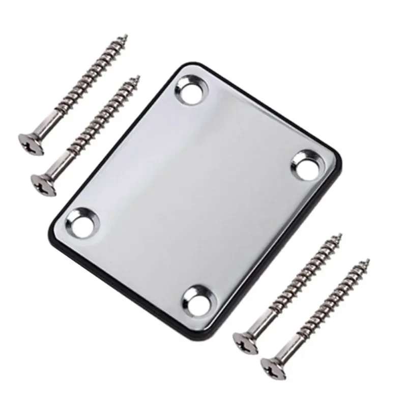 Electric Guitar Neck Plate Stainless Steel Joint Board With Screws Music Accessory