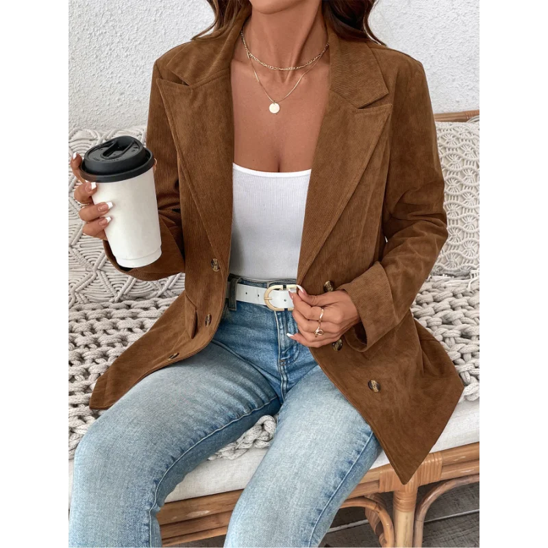 Retro Commuter Cardigan 2025 New Women's Autumn and Winter Casual Corduroy Blazer