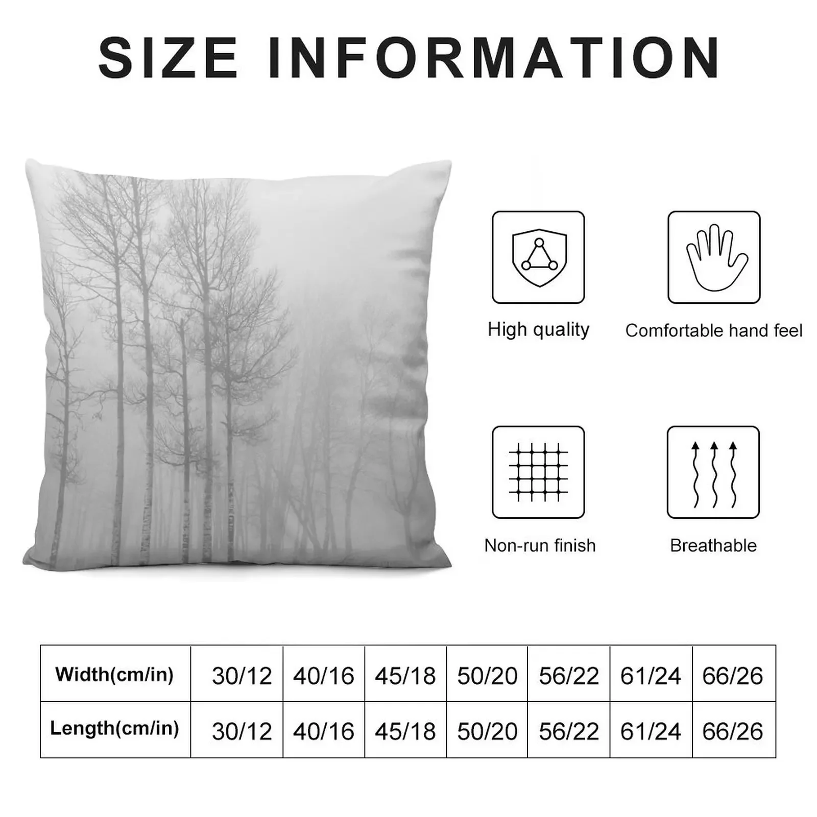 Birches in Fog Throw Pillow Throw Pillow Covers home decor items pillow