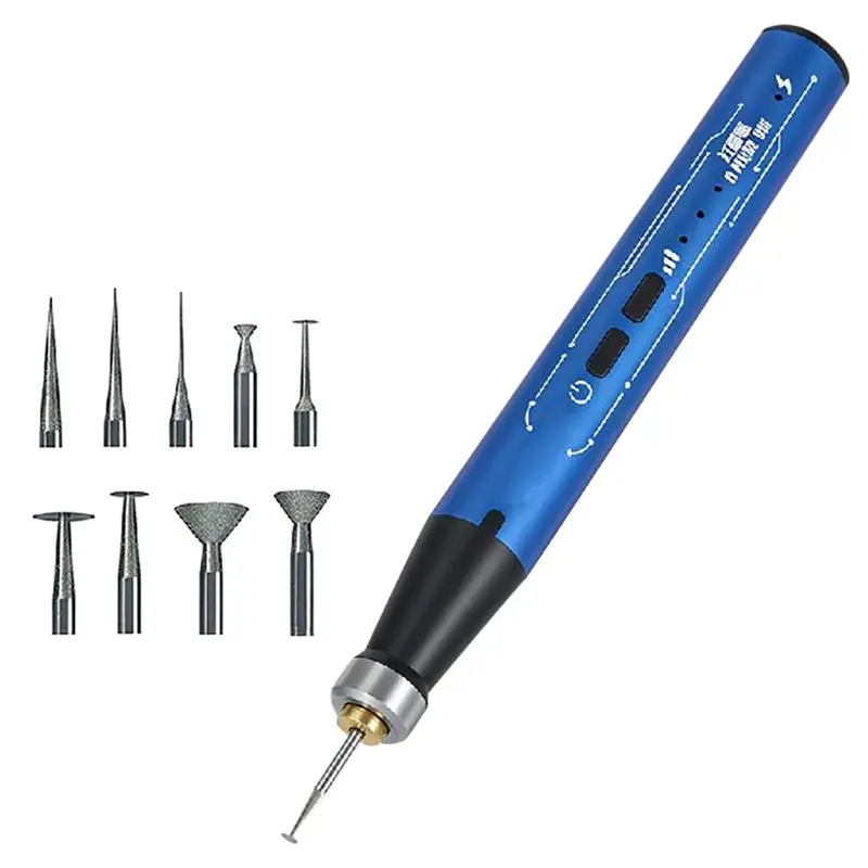 B03B-Portable Electric Polishing Pen 9Pcs Grinding Stones Head For IC Chip Removal, PCB Cutting& Phone Repair Tools