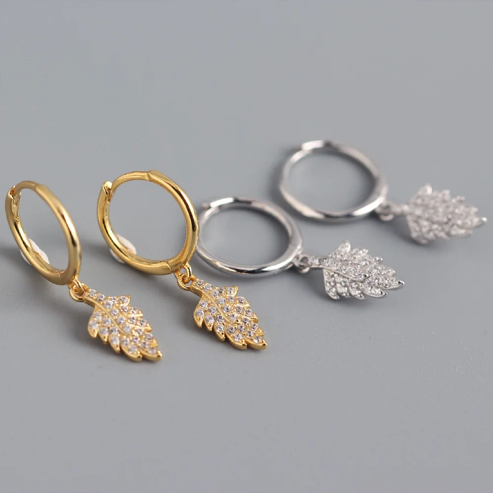 

Ювелирные изделия из стерлингового серебра 925 пробы Uniorsj, серьги-подвески с реалистичными листьями для женщин