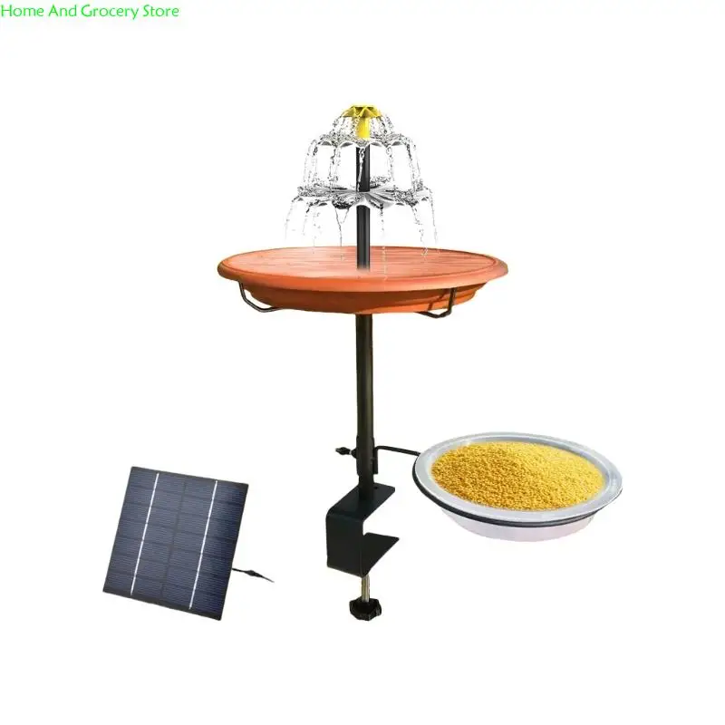 

0XXA Automatic Solar Bird Bath Fountain 160L/H Flows and 60cm Sprayed Height Wildlife Attractor with Interchangeable 2W Panel
