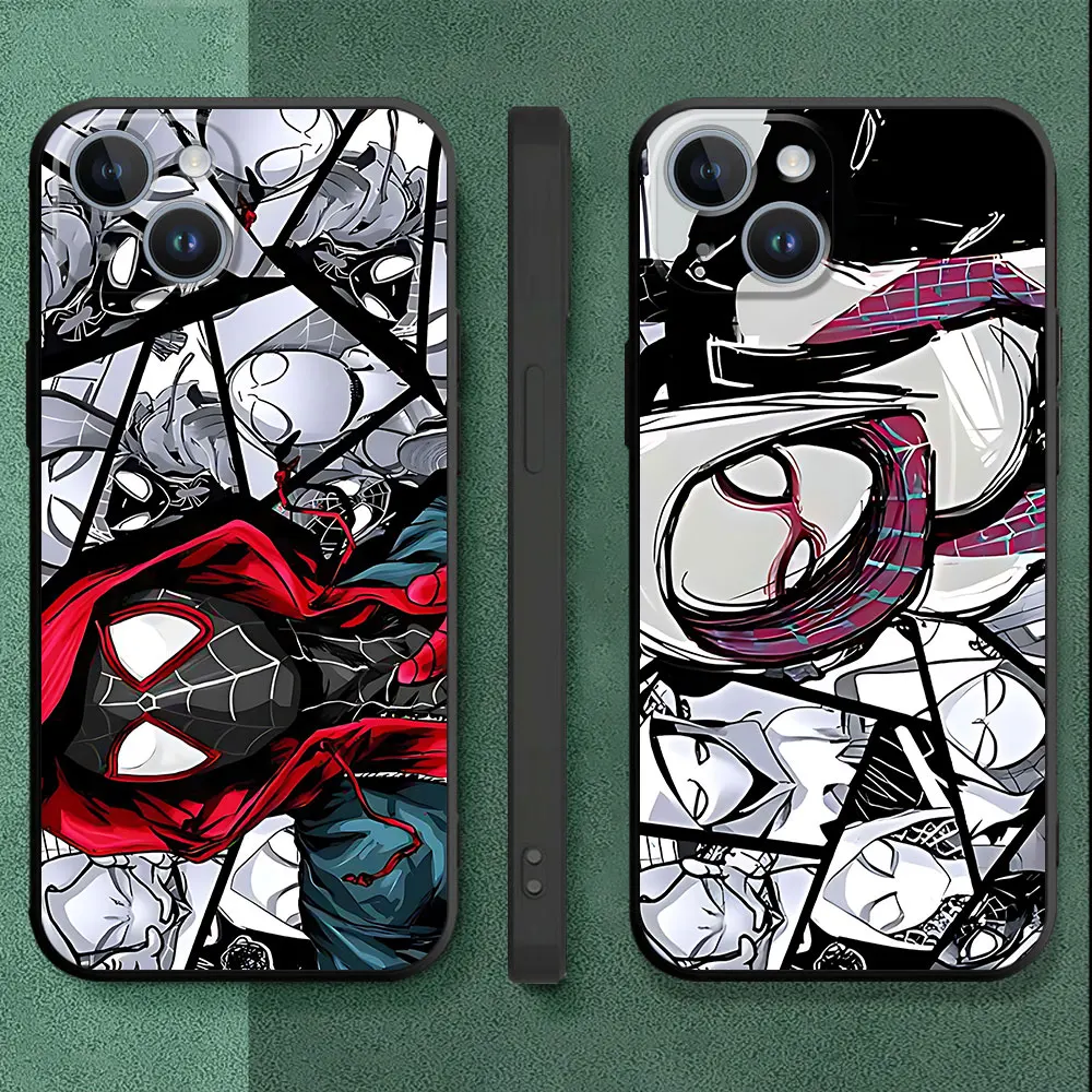 Case for Apple iPhone XR XS X SE 14 12 Mini 13 15 Pro Max 7 6s 8 Plus 11 Pro Shell Black Soft Marvel Spider Man Gwen Art Cover