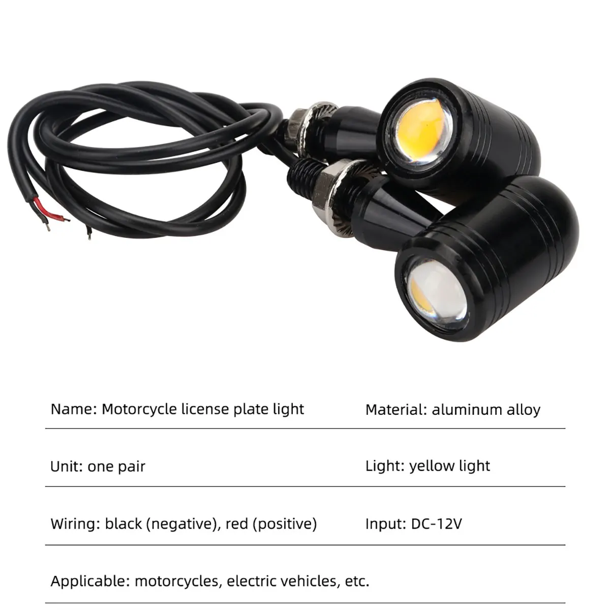 2pcs Motorcycle Number License Plate Lamp Mini Rear Tail Light Parking Brake Turn Signal Lights Indicator For Scooter Motorbike