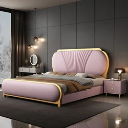 Aesthetic Base Double Bed Frame King Size Cheap Cute Modern Queen Bed Frame Luxury Nordic Camas Matrimonial Bedroom Furniture