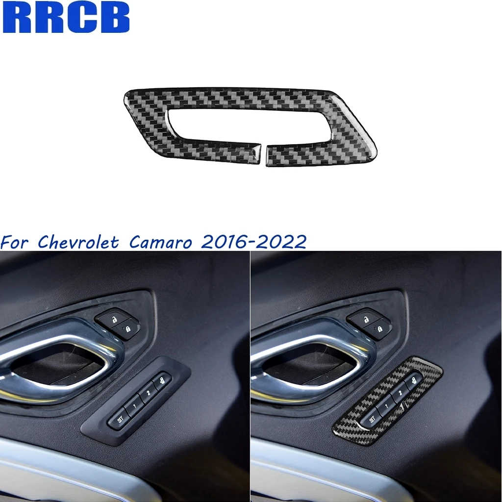 

For Chevrolet Camaro 2016 2017 2018 2019 2020 2021 2022 Seat Memory Button Carbon Fiber Cover Interior Stickers Car Accessories