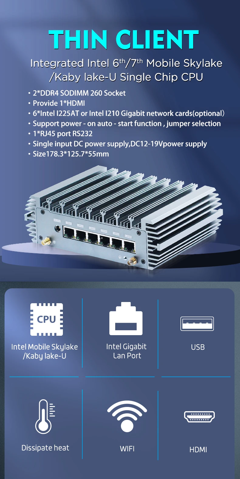 Firewall Mini PC 6x2.5G LAN DDR5 POE 12th Gen N100