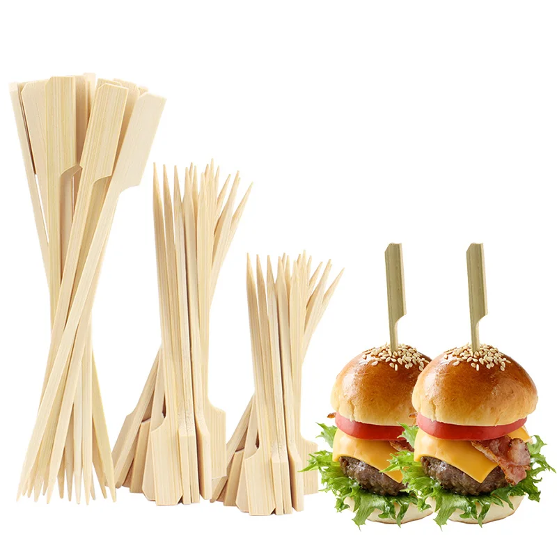 100Pcs Disposable Bamboo Sticks Barbecue Tools Natural BBQ Bamboo Skewers Camping Party For Kabob Fruit Cocktail Party BBQ Tools