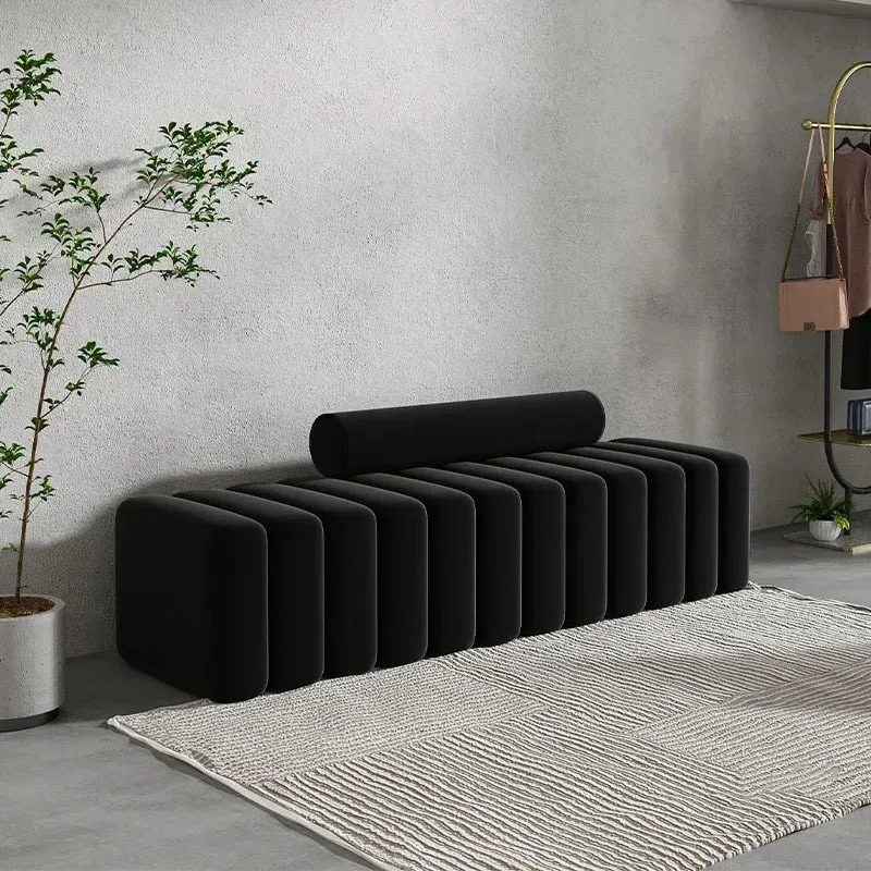 

Nordic Living Room Sofa Footstool Light Luxury Upholstered Bench Bedroom Bed End Stool Creative Rectangular Shoe Changing Stool