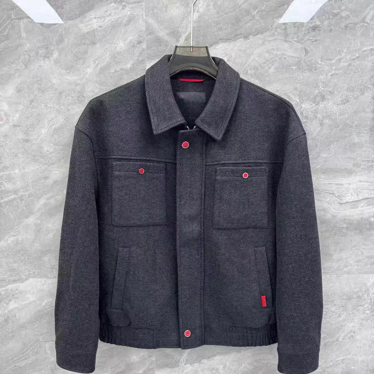 

Kiton 25aw lapel old money wind tooling wool jacket