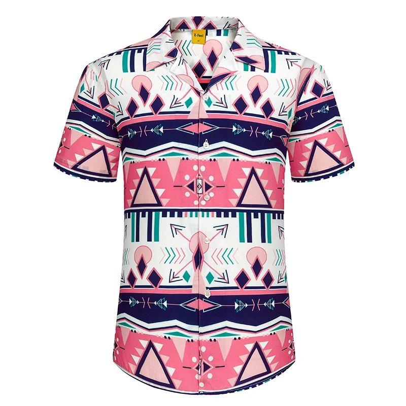 

New in shirt 100%cotton hawaiian beach summer short sleeve shirts for men casual plain shirt fashion korean popular clothes