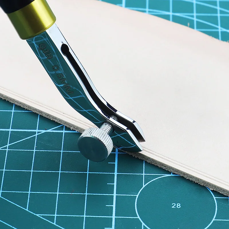1Pcs Stainless Steel Adjustable Scribe Leather Edge Manual Scribing Grooving Tool Stitching Groove DIY Leather Craft Tool