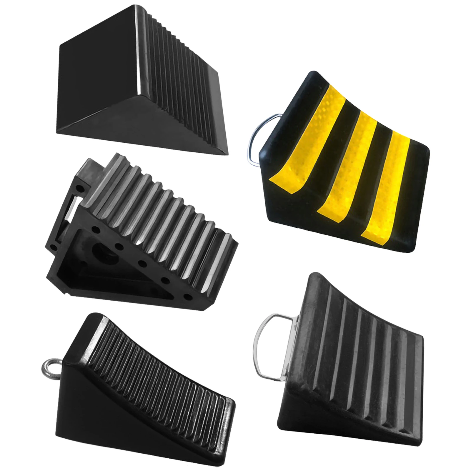 Motorcycle Wheel Chocks For Trailer Wedge For Front Back Tires Anti-Slip Grip Ribbed Chock Block For Camper Trailer RV Truck Car