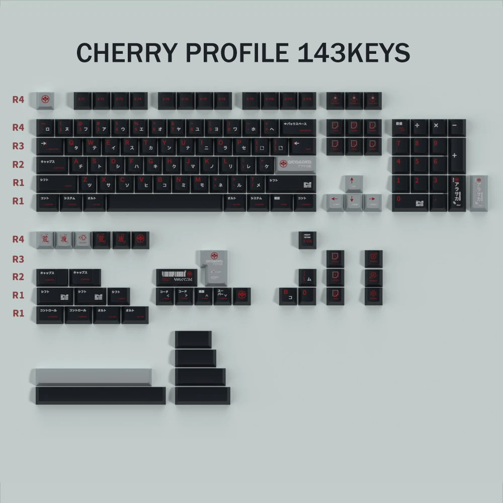 

PBT Cherry Profile Keycap 143keys 5-side Dye Sublimation Keycap ISO Enter For MX Switch Mechanical Keyboard GK61 67 68 75 84 66