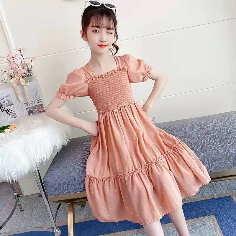 Fashion Summer 2022 Girls Cute Dress Party Kids School Dresses Costumes Children Princess Clothes Teen Vestidos 4 6 8 10 12 Year