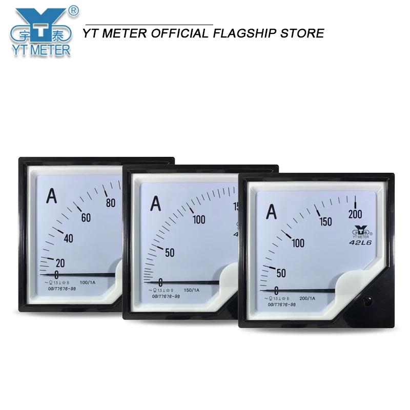 42L6 1A AC แอมป์มิเตอร์ตัวชี้ 30/50/75/100/150/200/300/1A ac 120*120 มม.
