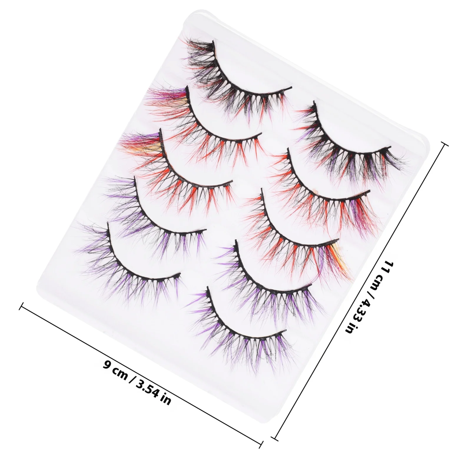 5쌍 컬러 속눈썹 가짜 속눈썹 코스프레 메이크업 할로윈 파티 무도회 공연 여성용 컬러 속눈썹