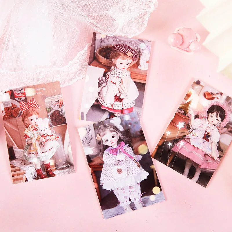 27 Pcs/Set Leisurely Garden Series Lomo Card Hand Painted Cartoon Doll and Cat Mini Postcard Photo Card Gift Stationery