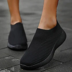 2024 New Fashion Sneakers For Women Casual Shoes Comfortable Soft Sneakers Women Slip On Sock Shoes For Women Ladies Flat Shoes