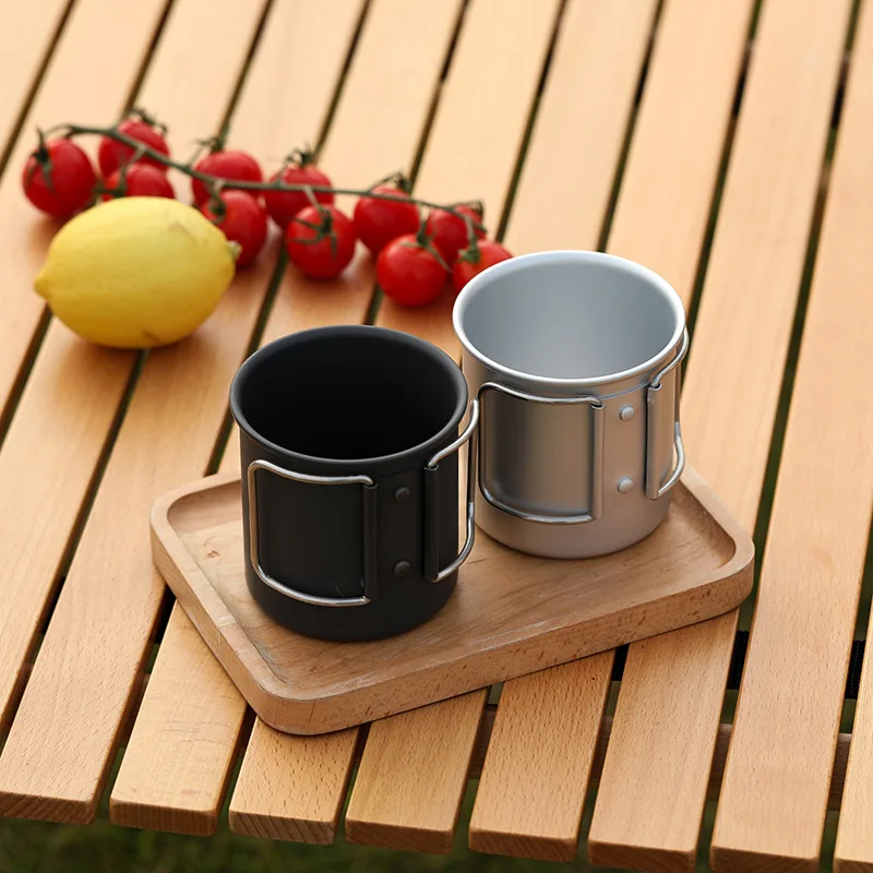 Outdoor Camp Folding Small Tea Cup Portable Ultra-light Aluminum Alloy Outing Picnic Coffee Mini Multifunction Water Cup Gift