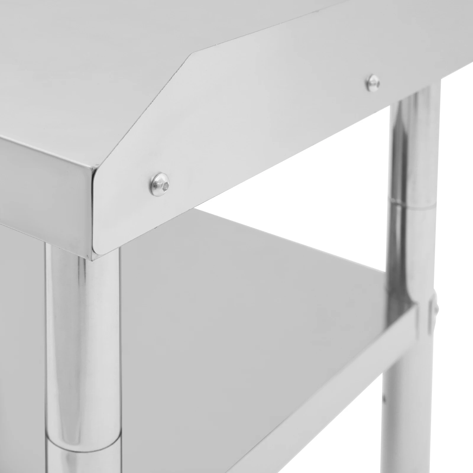 24*24*24-25in Silver Commercial Work Table, Adjustable Work Table with Backsplash, Prep Table for Kitchen, Restaurant, Garage