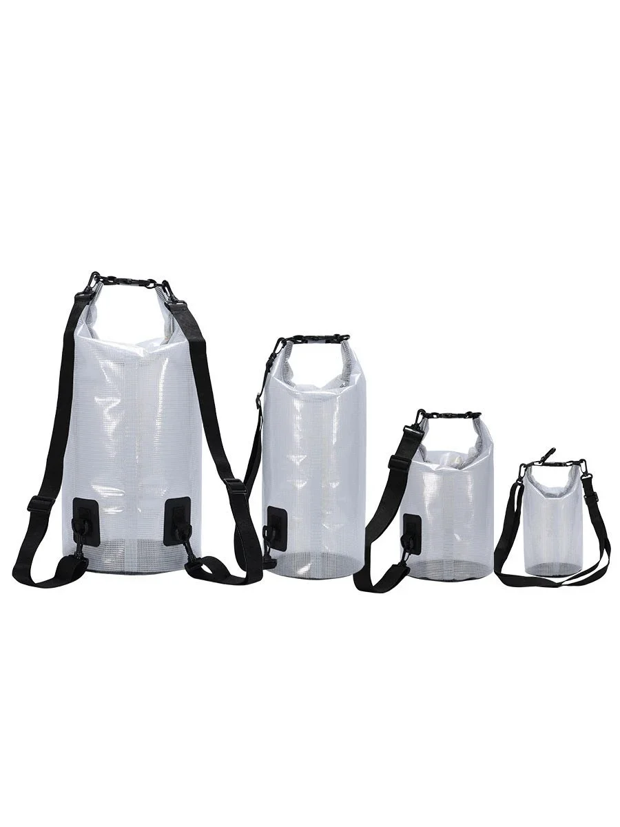 Mesh Fabric Translucent Bags Portable Collapsible Fashion Women's Bucket Bag Waterproof Backpack Travel Pouch for Canyon Rafting