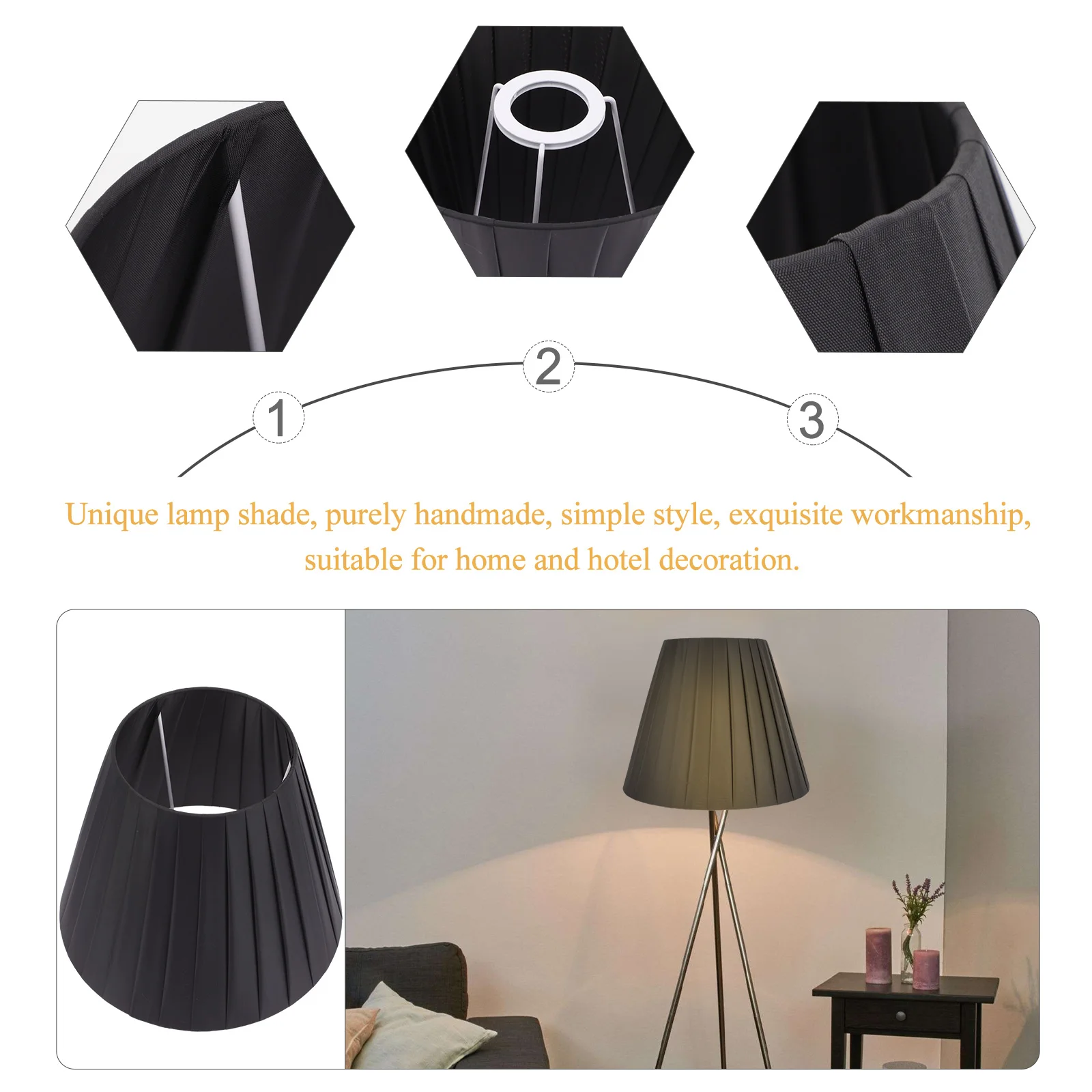 

Light Covers Table Lamp Shades Black Decorative Manual Dust Protection Clean Tidy Living Room Bedroom Study Office Quality Cloth