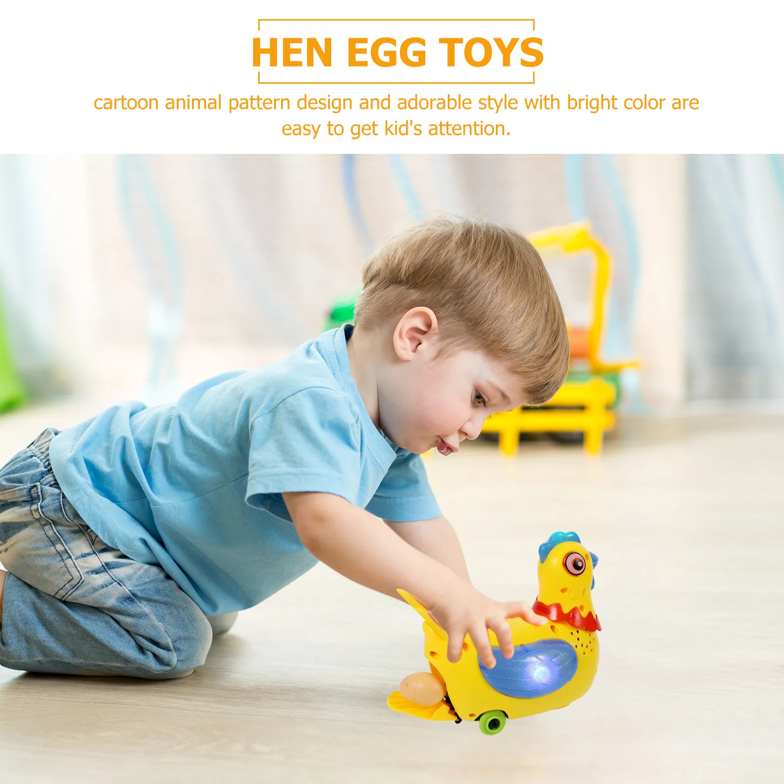

1Set Cartoon Hen Lay Egg Electric Early Educational Hen Lay Egg Set Creative Rotating Animal Pattern Learning Kids Play