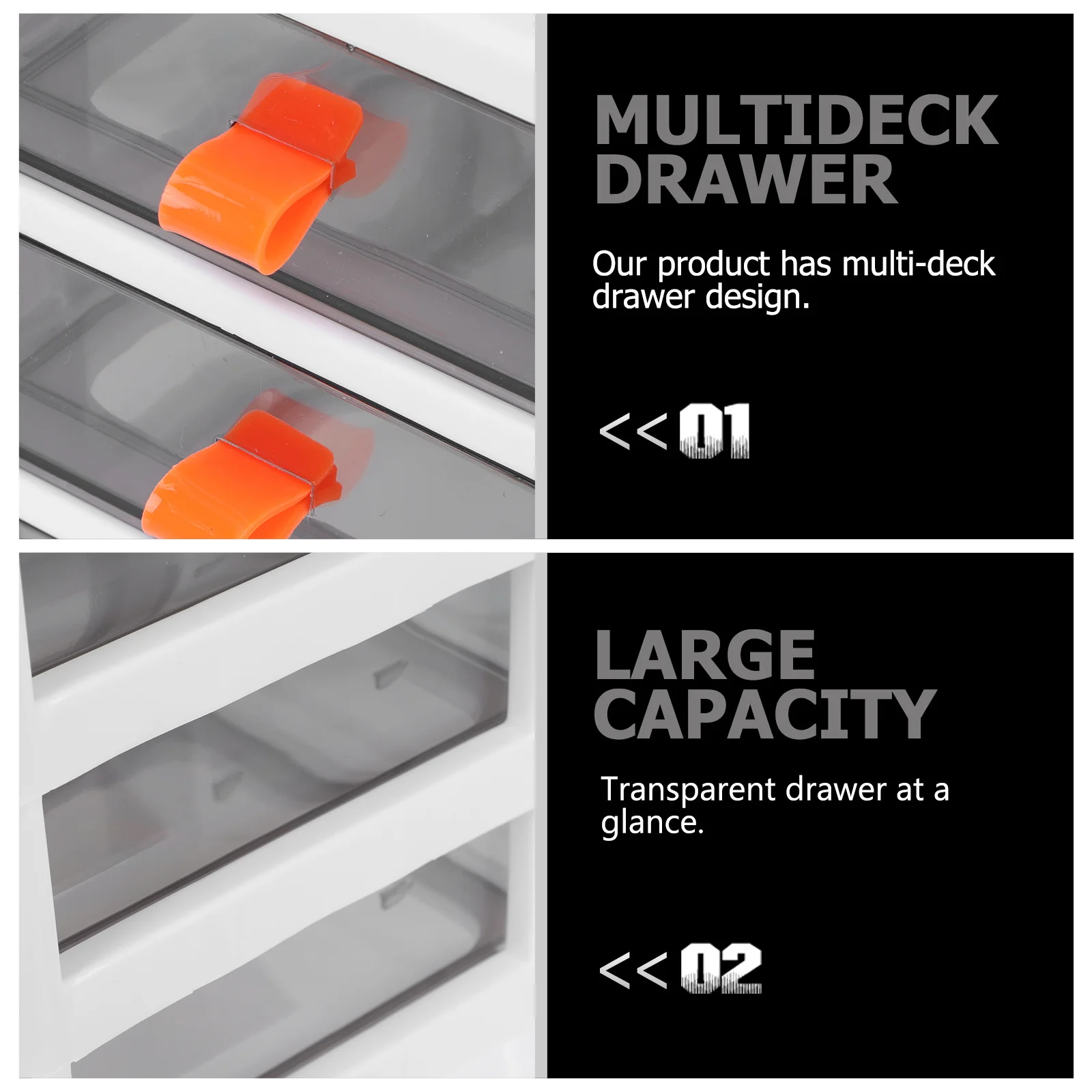 

1pc Multilayer Storage Box Desktop Organizer For Office Study Room Large Capacity Portable Holder Makeup Drawer Container