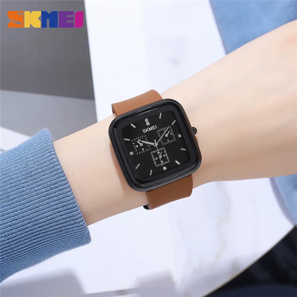 SKMEI relogio masculino ساعة العلامة التجارية الأعلى موضة ساعات رجالي عادية سيليكون حزام ساعة الرجال 3Bar مقاوم للماء كوارتز ساعات المعصم