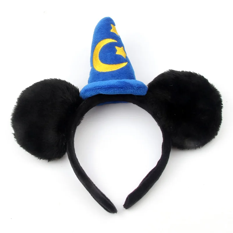 Mickey Mouse Ear Headhand Cartoon Embroidery Magic Hat Headband Starmoon Cap Headband for Show MOE Santa Hat Girls Headwear