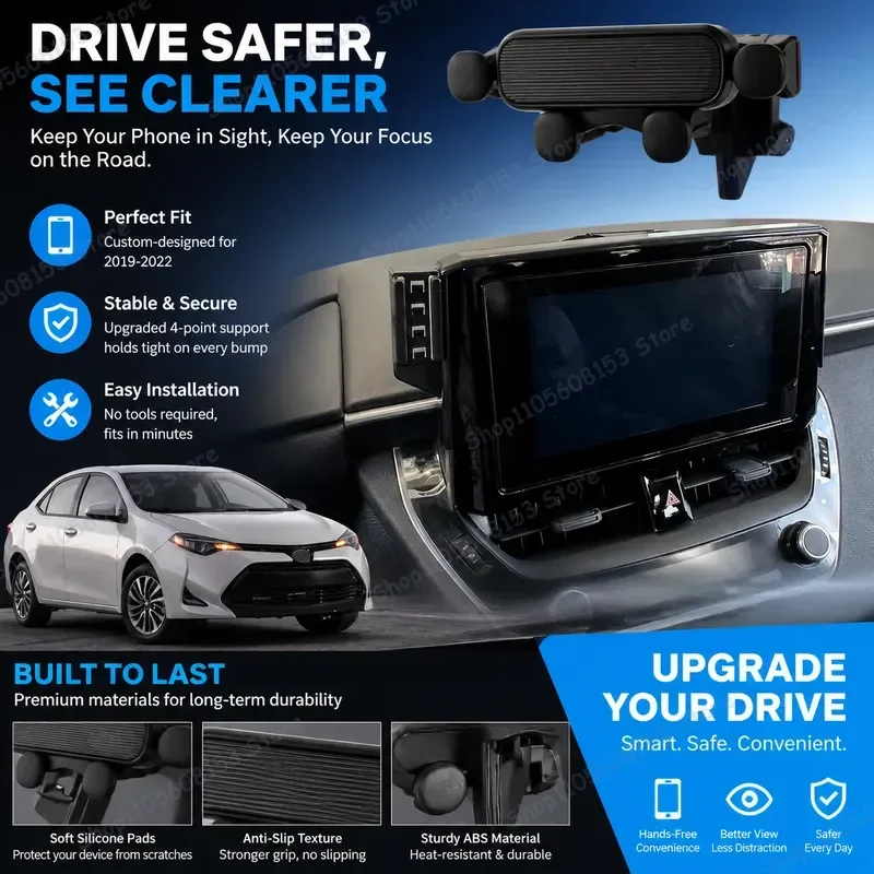 For Toyota Corolla 2019 2020 2021 2022 E210 Car Phone Mount for 8 9 Inch Smartphone GPS Navigation Holder Adjustable