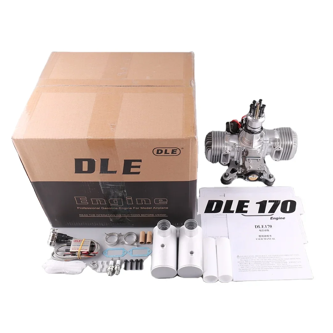 Original DLE170 ML Ultra Light Dual Cylinder Natural Air Cooled Starting Gasline High Power Paragliding Model Airplane Engine