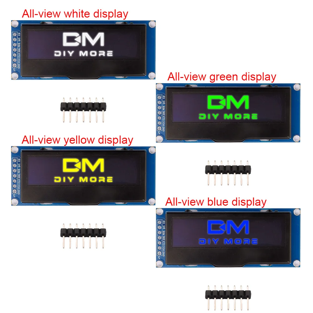 

2.23 inch IPS display module 7PIN OLED screen with adapter board 3.3V drive SSD1305 128*32 SPI/IIC interface full viewing angle