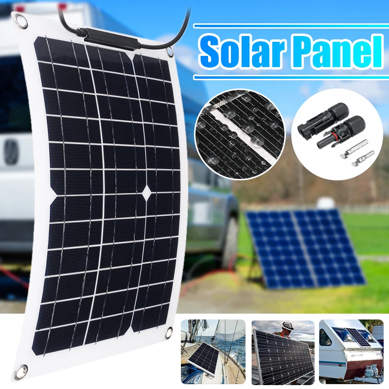 300W 600W Solar Panel Flexible Monocrystalline Cell RV 18V Solar Panel For Car Boat Battery Camping