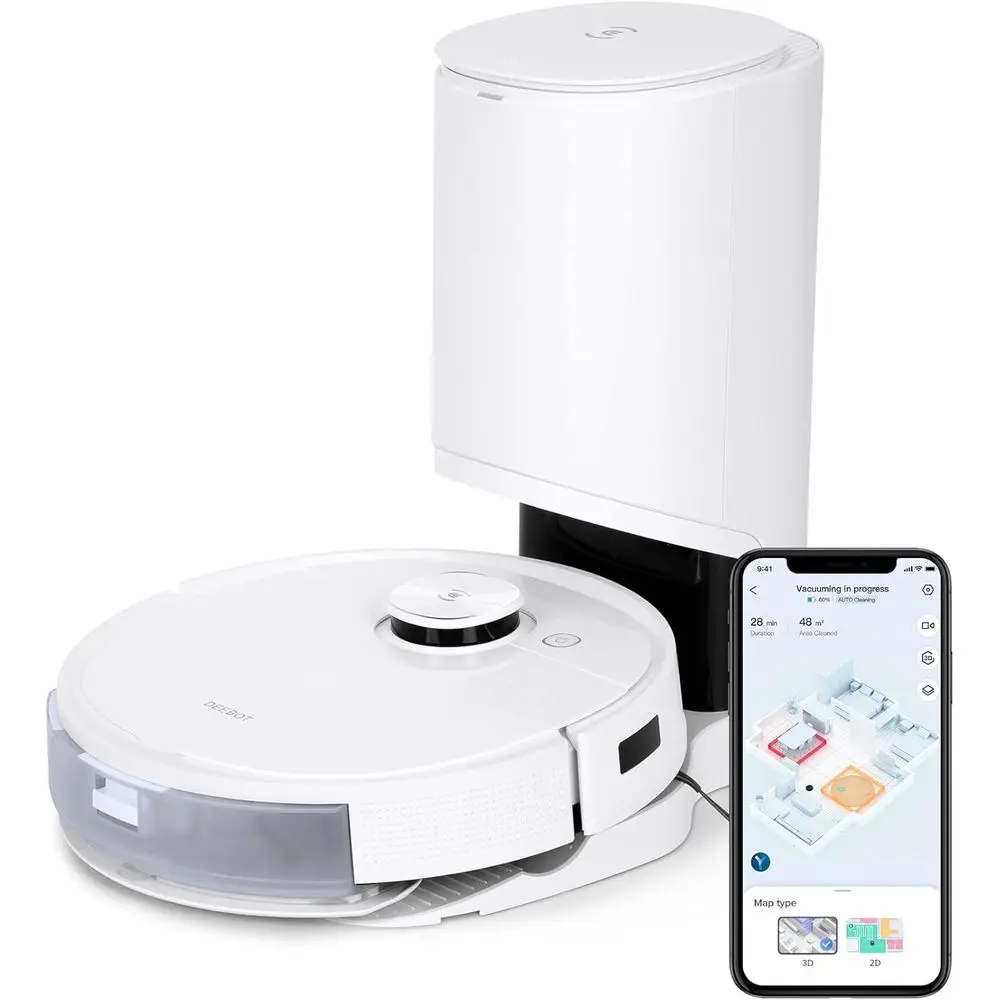 

Smart Robot Vacuum and Mop with Auto-Empty, Laser Mapping, 3D Views, Oscillating Mopping, 3000Pa Suction, Up to 60-Day Hands-Fre