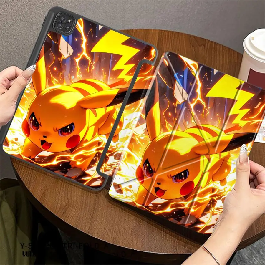 

Cute Cool Pikachu Holder Cover Tablet Case For iPad Pro 2025 Air 4 5 M3 M2 1 2 M4 11inch Pro 11th 10th 9th 8th 7th 12.9inch Mini